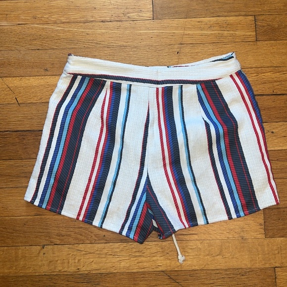 Lost + Wander Azul Stripe Lace High-Waist Shorts, size Small - Picture 11 of 12